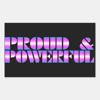 Trans Pride "Proud & Kraftfull" Rektangulärt Klistermärke