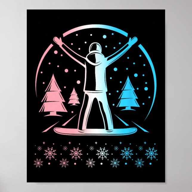 Trans Pride Subtle Lgbtq Gay pride Winter Snowboar Poster (Framsidan)