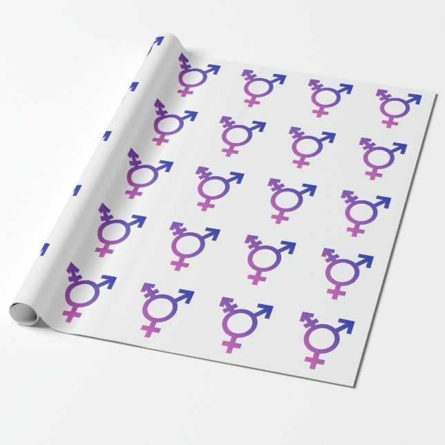 Trans Pride-symbol Presentpapper (Utrullad)