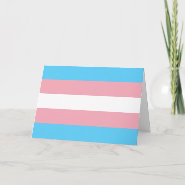 Trans Pride (Transpersoners stolthethed) Flagga Kort (Framsida)
