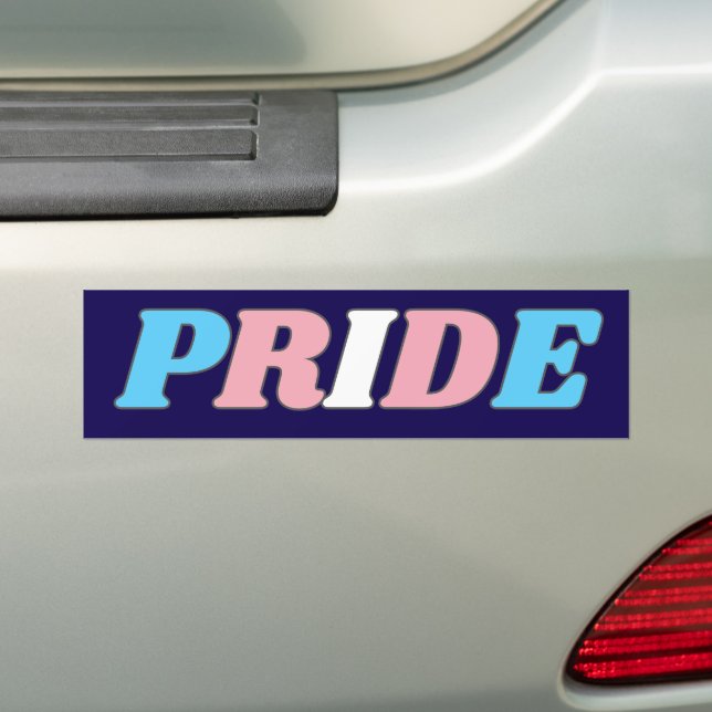 Trans Pride Transpersonlig Flagga Färger Typografi Bildekal (På Bil)