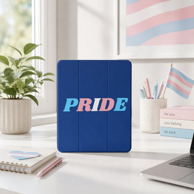Trans Pride Transpersonlig Flagga Färger Typografi Musmatta (Skapare uppladdad)