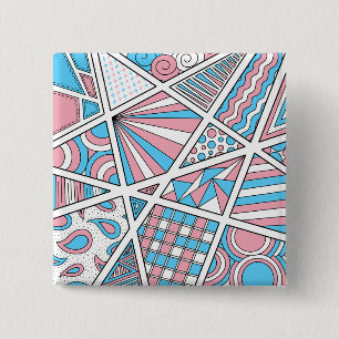 Trans Pride Zen Doodle Abstrakt Rosa Blue White Knapp