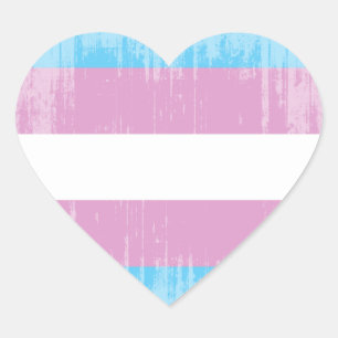 TRANS-PRIDET HAR AVSKEDD KONSTRUKTION HJÄRTFORMAT KLISTERMÄRKE