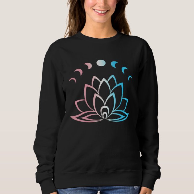 Trans-pröjs Subtil Yoga Månfas Lotusblomma Tr T Shirt (Framsida)