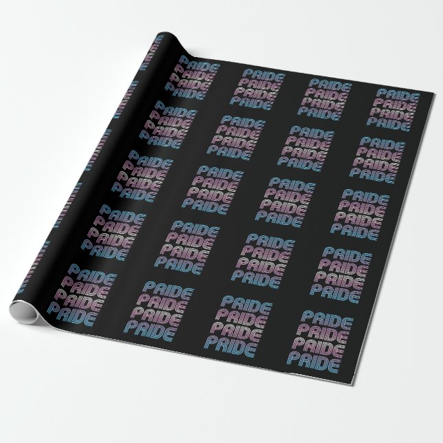 Trans Retro Pride Bokstäver Presentpapper (Utrullad)