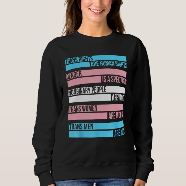 Trans Rights Are Human Rights Gender Is A Spectrum T Shirt (Framsida)