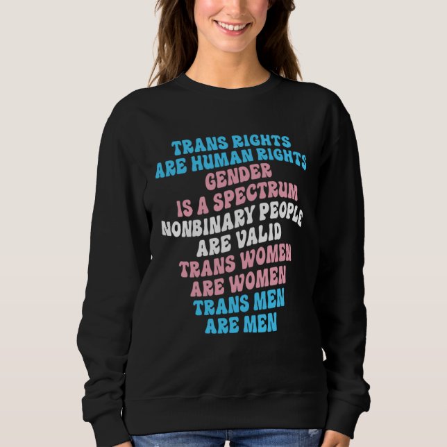 Trans Rights Are Human Rights Gender Is A Spectrum T Shirt (Framsida)