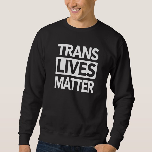 Trans Rights Matter (white font) Premium Lång Ärmad Tröja (Framsida)