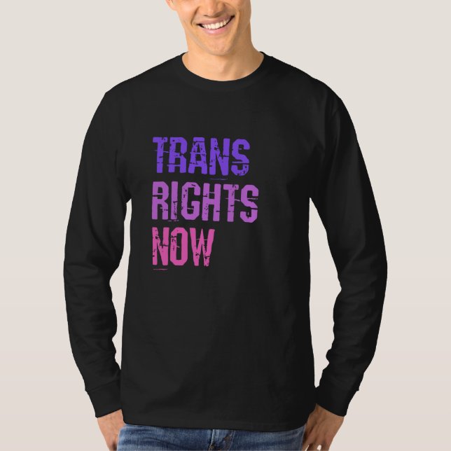 Trans Rights Now Human Rights LGBTQ Transgender Fl T Shirt (Framsida)