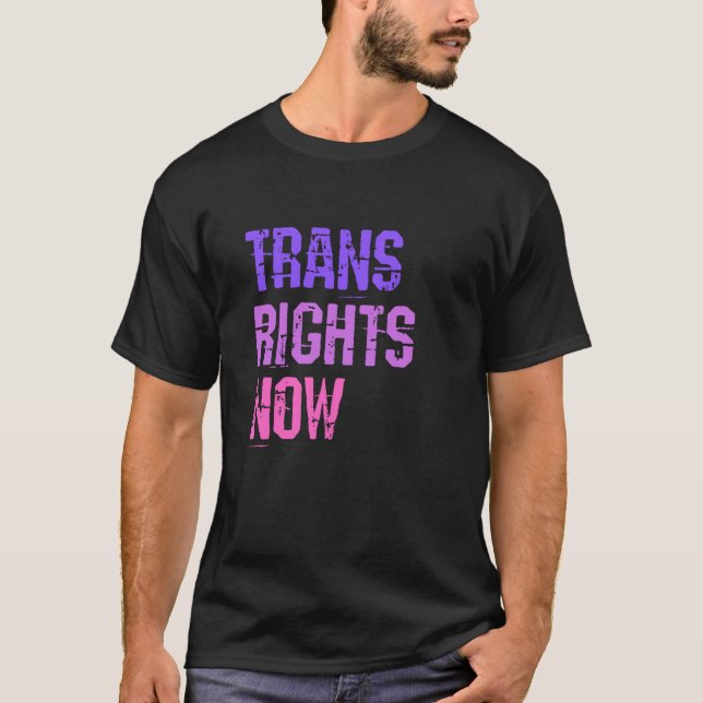 Trans Rights Now Human Rights LGBTQ Transgender Fl T Shirt (Framsida)
