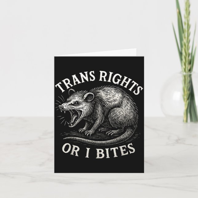 Trans Rights Or I Bites Funny Transgender Ssum Lgb Kort (Framsida)