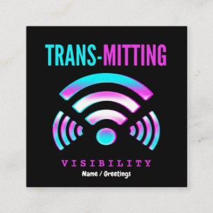 Trans-sändande Synlighet Modern Glitch Transperson Fyrkantigt Visitkort