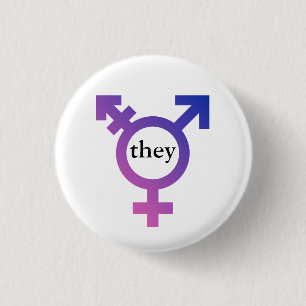 Trans.-symbol med föredragen pronomen DEM Knapp