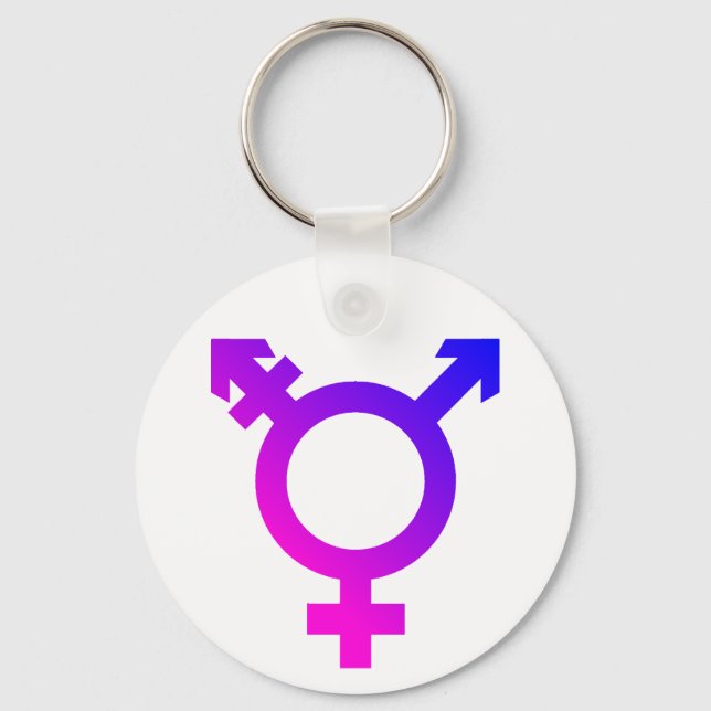 Trans* Symbol rosa/blå Nyckelring (Framsida)