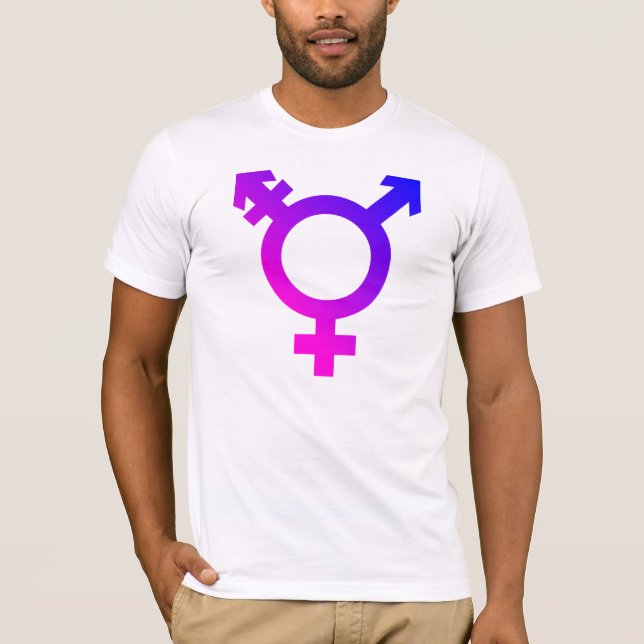 Trans* Symbol rosa/blå T-shirt (Framsida)