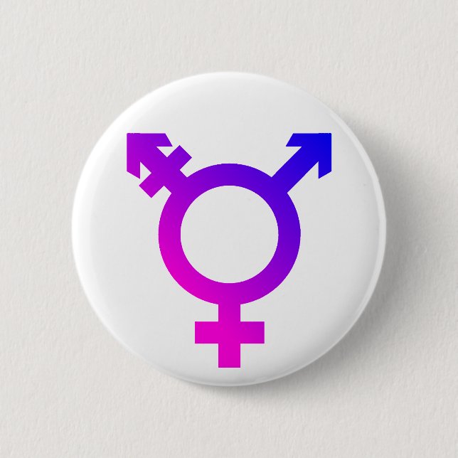 Trans* Symbol rosa/blått Knapp (Framsida)