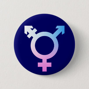 Trans* symbol rosa/blått/vitt knapp