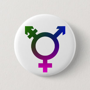 Trans* symbolrosor/blått/grönt knapp