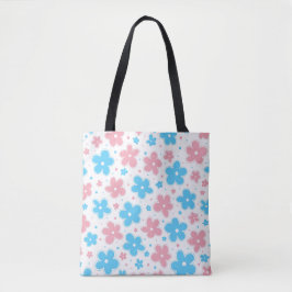 Trans Transgender Pride Flagga Flowers Doodle Past Tygkasse
