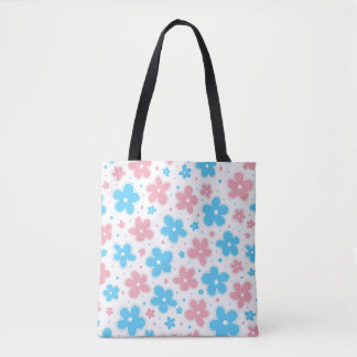 Trans Transgender Pride Flagga Flowers Doodle Past Tygkasse