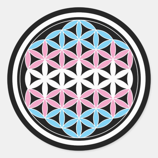 tranSacred-geometri Runt Klistermärke (Framsida)