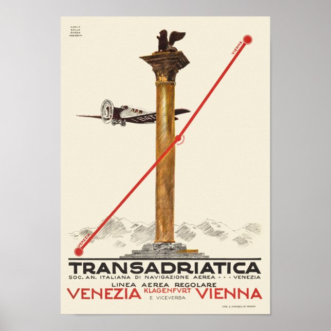 Transadriatica Italien Vintage affisch 1925 (Framsidan)