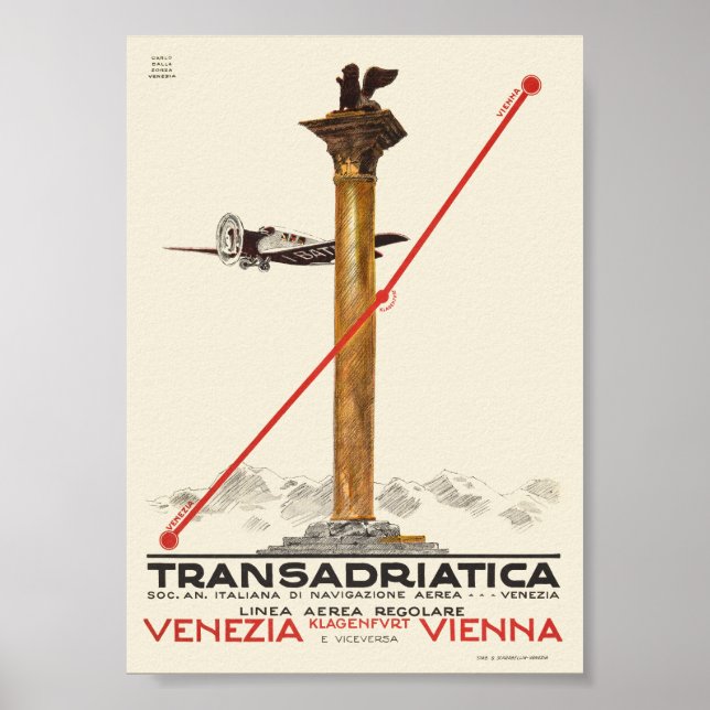 Transadriatica Italien Vintage Affisch 1925 (Framsidan)