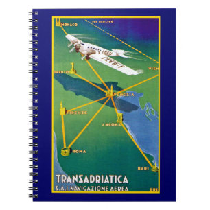 Transadriatica Navigazione Aerea Anteckningsbok Med Spiral