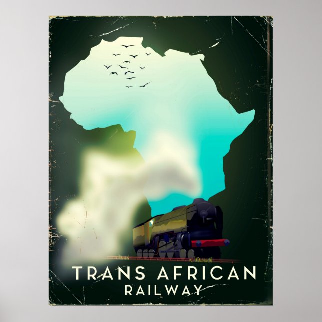 Transafrikansk järnvägsresaffisch poster (Framsidan)