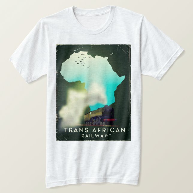 Transafrikanska järnvägen resa affisch t shirt (Design framsida)