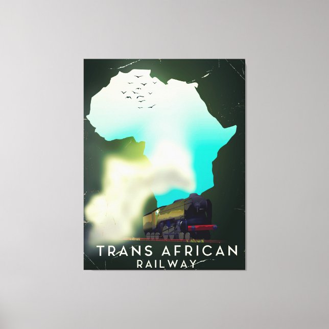 Transafrikanska järnvägsreseaffisch canvastryck (Framsida)