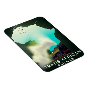 Transafrikanska järnvägsreseaffisch magnet