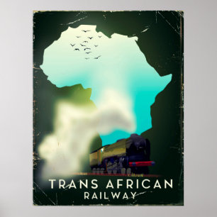 Transafrikanska järnvägsreseaffisch poster