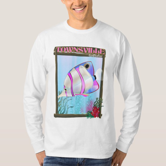Transaktionsaffisch för Tropiska fiskresor i Towns T Shirt (Framsida)