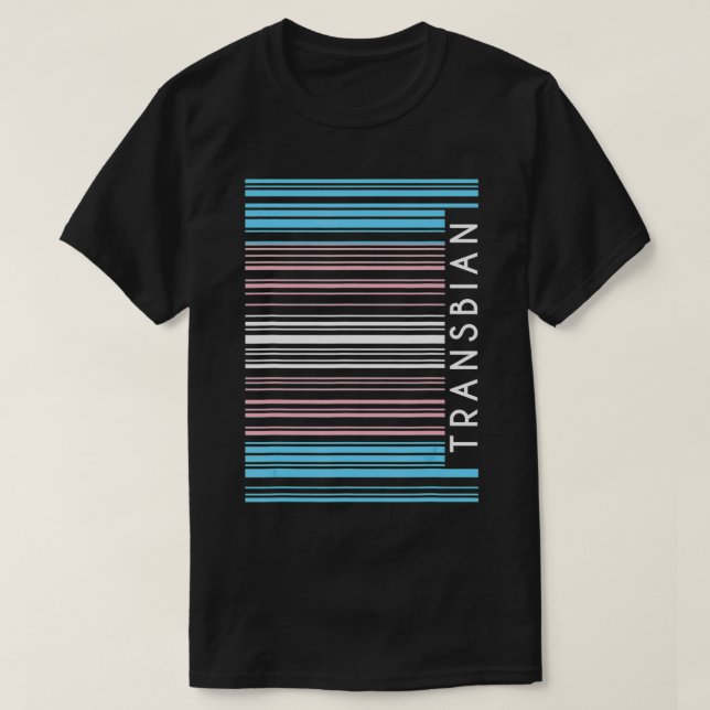 Transbian Trans Barcode LGBTQ Human Högers Genderq T Shirt (Design framsida)