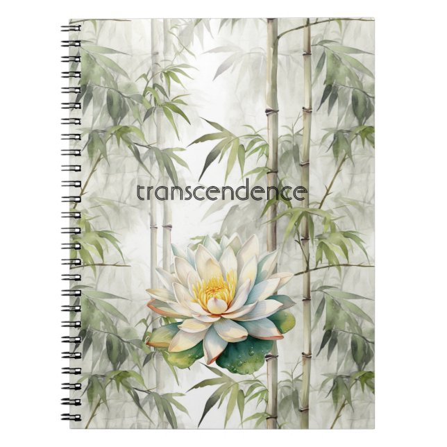 Transcendens Lotus Bambu Lugnhet Buddhism Anteckningsbok (Framsidan)