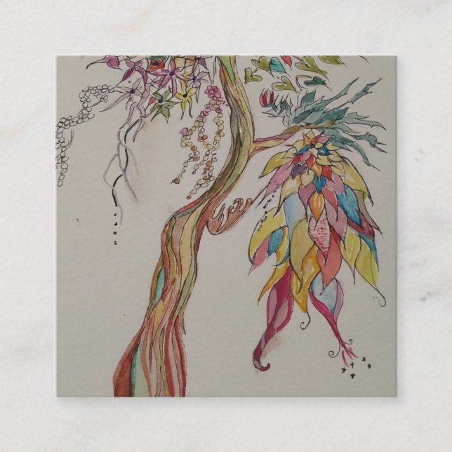 Transcending Ancestral Träd Fyrkantigt Visitkort (Framsida)