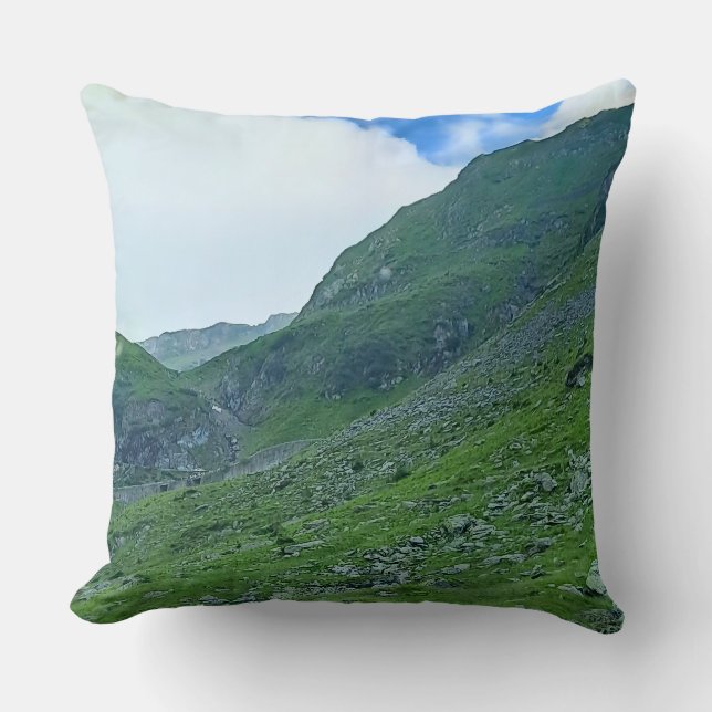Transfagarasan Alpin Sluttning – Rumänien Fotograf Kudde (Framsida)