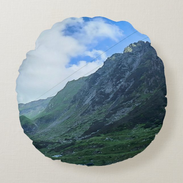 Transfagarasan Bergsväg - Rumänien Rund Kudde (Framsidan)