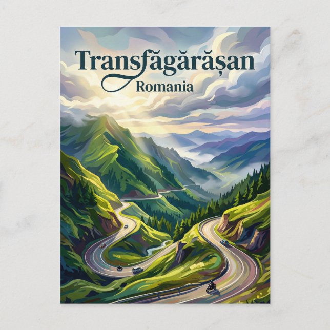Transfăgărășan Highway Romania Vykort (Framsida)