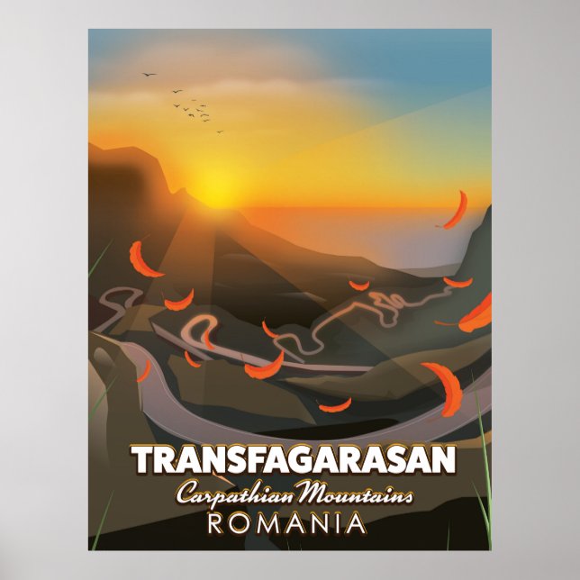 Transfagarasan, Karpaterna, Rumänien Road Poster (Framsidan)