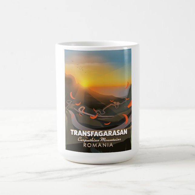 Transfagarasan,Karpatiska berg, Rumänien Road Kaffemugg (Center)