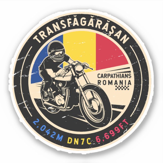 Transfagarasan | RUMÄNIEN | Motorcykel Klistermärken (Framsida)