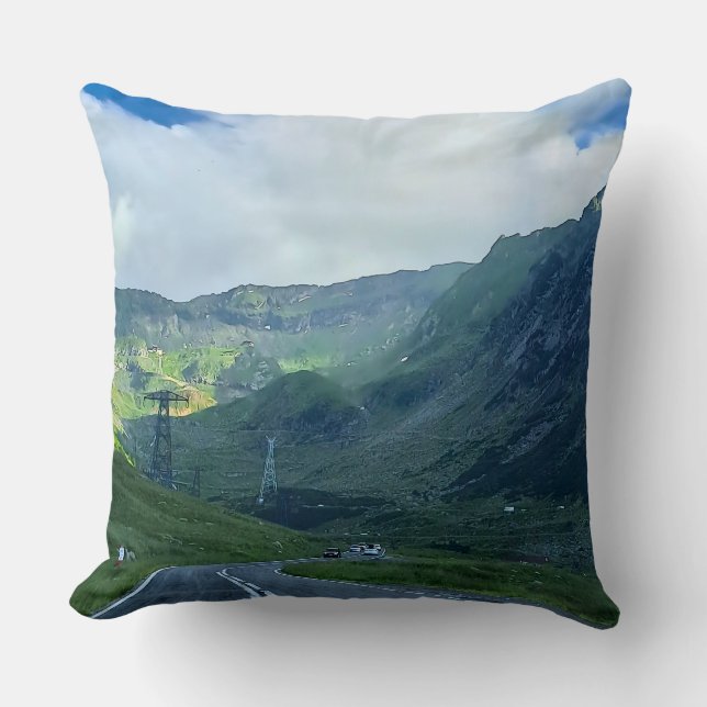 Transfagarasan-vägen – Karpatisk Bergstryck Kudde (Framsida)