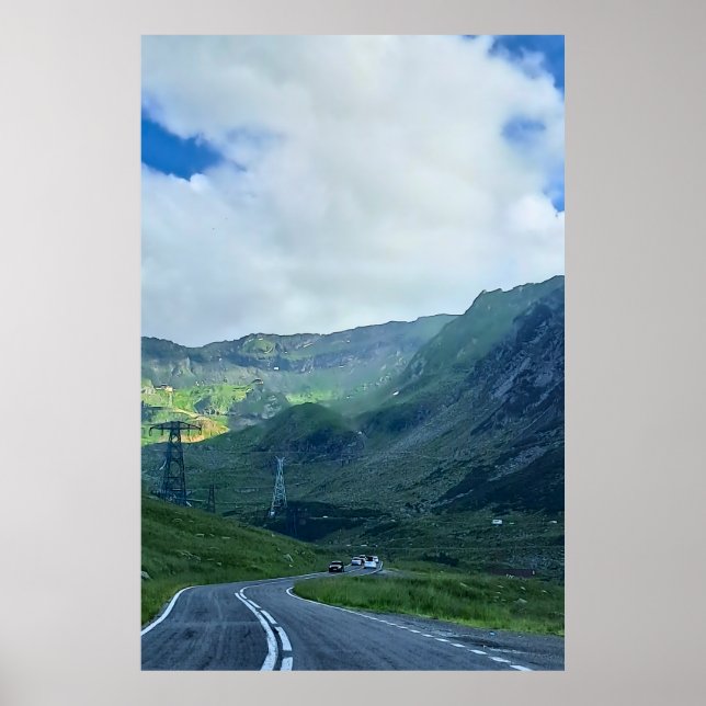 Transfagarasan-vägen – Karpatisk Bergstryck Poster (Framsidan)
