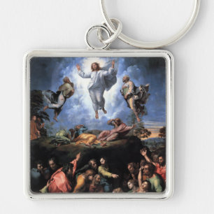 TRANSFIGURATION AV JESUS FYRKANTIG SILVERFÄRGAD NYCKELRING