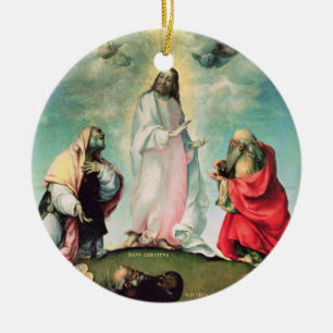 Transfigurationen av Kristus, c.1510-12 (olja på Julgransprydnad Keramik