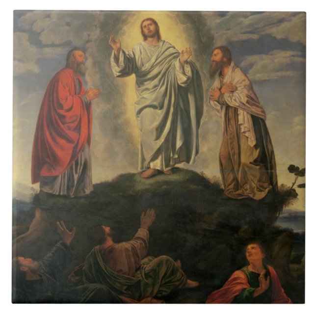 Transfigurationen, c.1527-33 (olja på panel) kakelplatta (Framsidan)