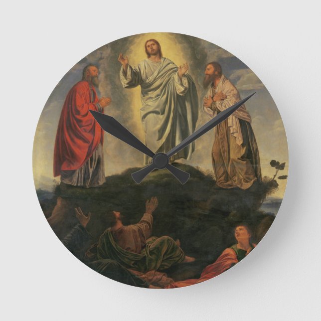 Transfigurationen, c.1527-33 (olja på panel) rund klocka (Framsida)